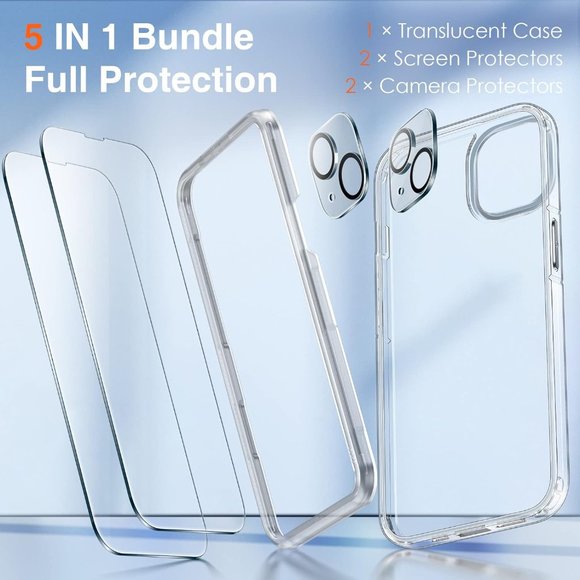 iPhone 14 Plus Case - Matte Clear with Lens Protectors and Screen Protectors - Picture 6 of 10